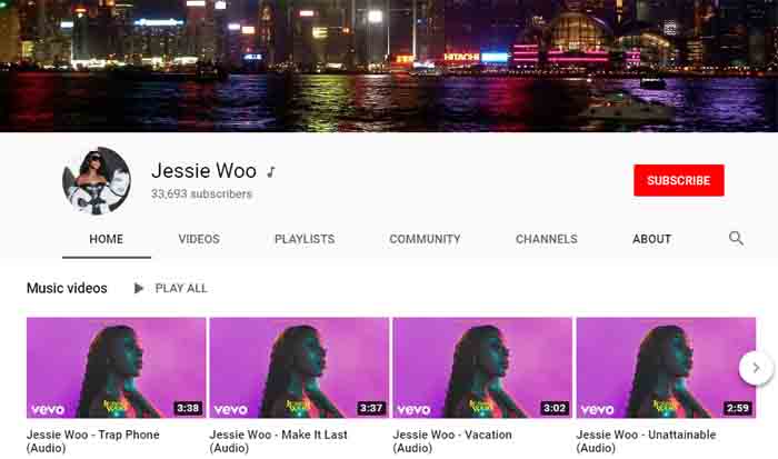 Jessie Woo official YouTube channel.